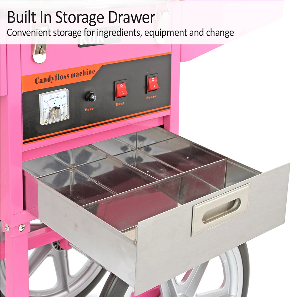 KuKoo Candy Floss Machine, Cart & Accessories - Image 9
