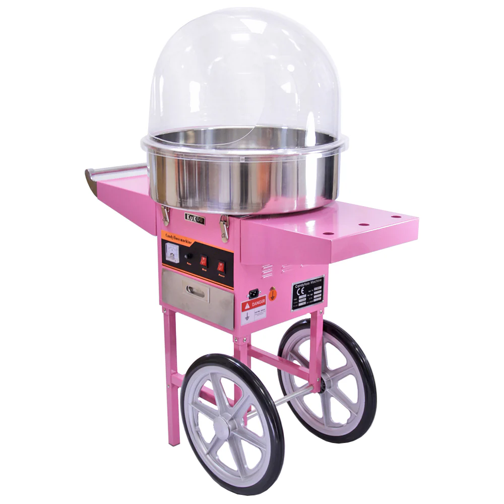 KuKoo Candy Floss Machine with Cart & Protective Dome - Image 3