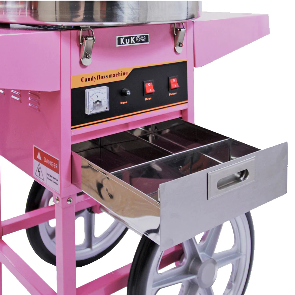 KuKoo Candy Floss Machine with Cart & Protective Dome - Image 5