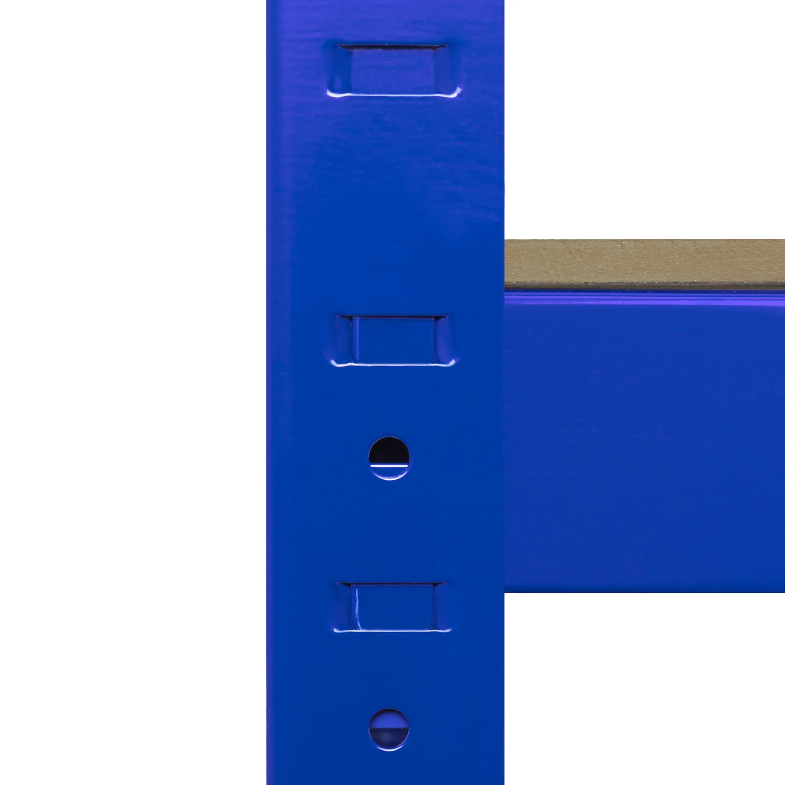 Monster Racking T-Rax Corner Shelving Unit & 2 x 90cm Garage Storage Bays, Blue - Image 8