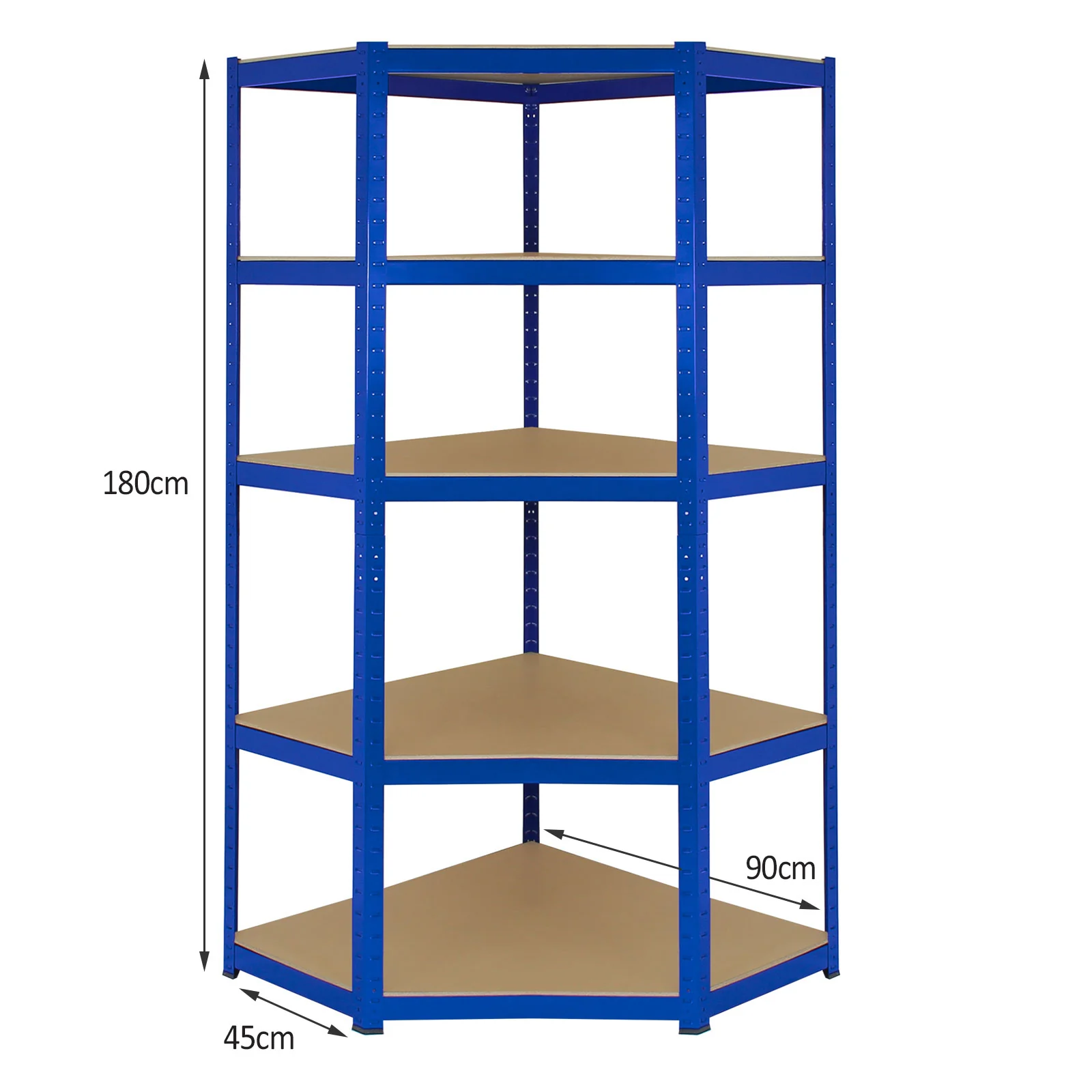Monster Racking T-Rax Corner Shelving Unit & 4x 90cm Garage Storage Bays, Blue - Image 8