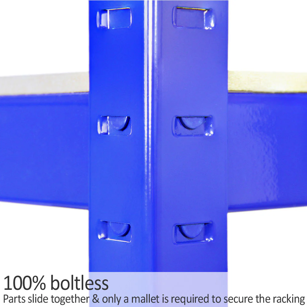 Monster Racking T-Rax Metal Storage Shelves, Blue, 90cm W, 45cm D, Set of 4 - Image 6